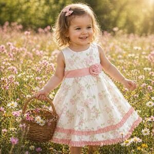 Wendy Bellissimo Dress Set 18M Diaper Cover Floral Bloomers Tulle Princess Chic